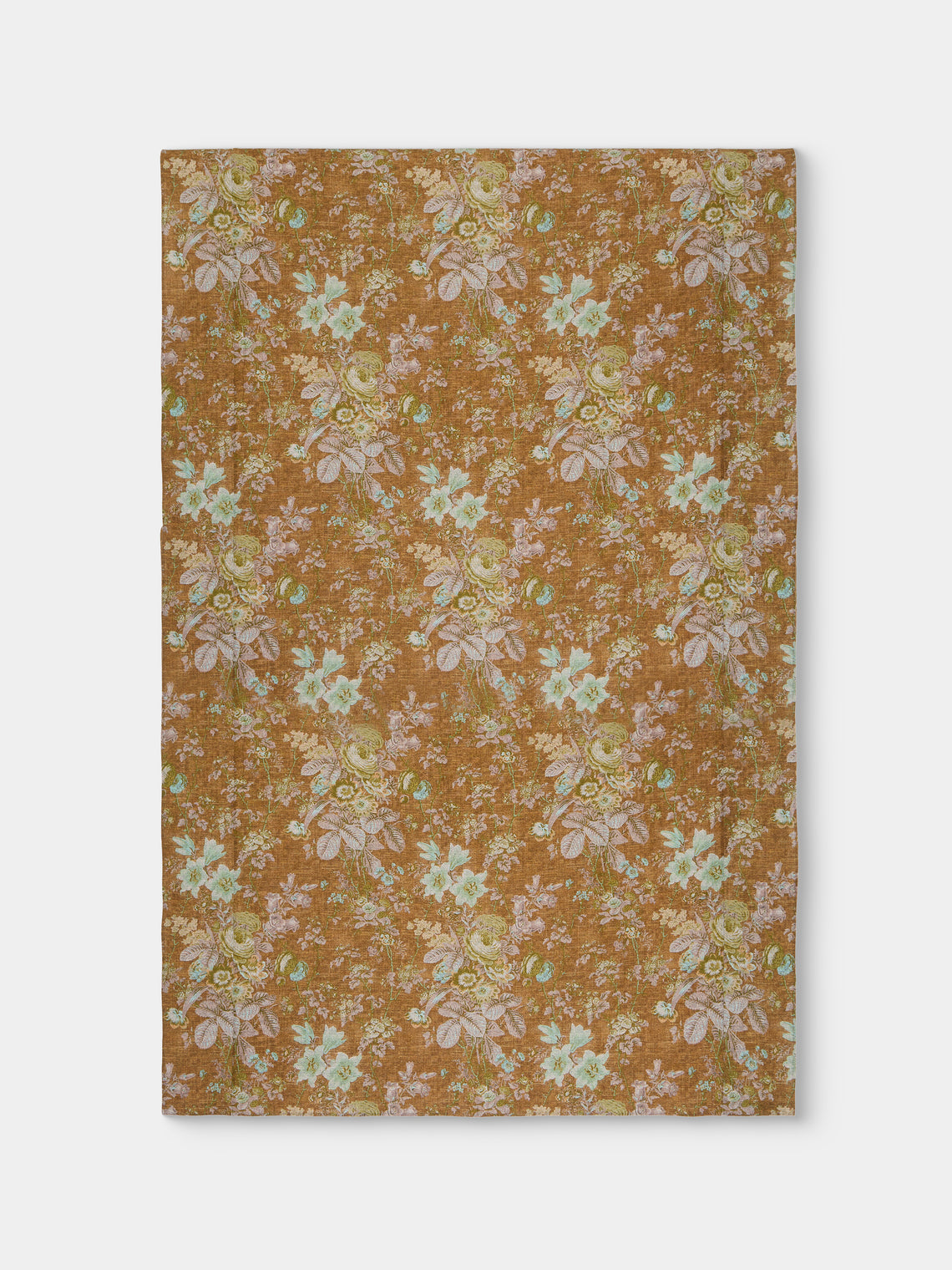 D'Ascoli - Seville Printed Linen Rectangular Tablecloth (138in/3.5m) - Brown - ABASK