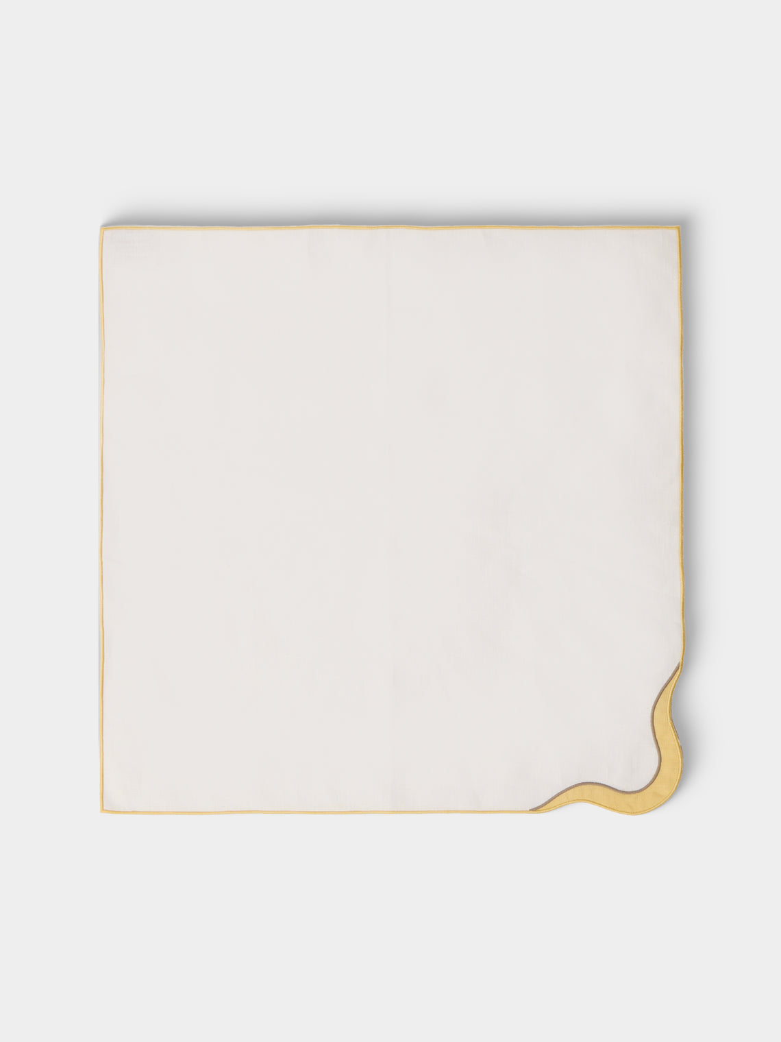 Cosima Swayze - | Set of 4 | x Los Encajeros Wave Linen Napkins - White - ABASK - 