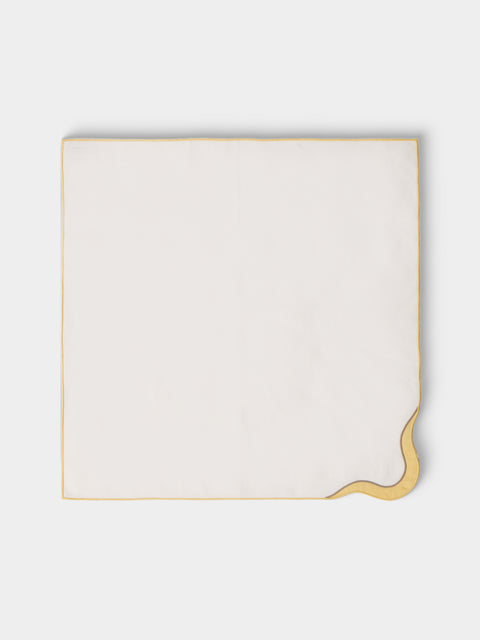 Cosima Swayze - | Set of 4 | x Los Encajeros Wave Linen Napkins - White - ABASK - 