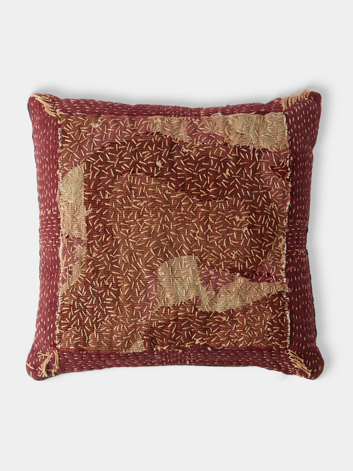 By Walid - 19th-Century Napoleon III Aubusson Tapestry Linen and Cotton Cushion (13.5in/35cm) - Multiple - ABASK - 