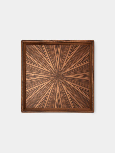 Mori Kougei - Poke Zebra Wood Square Tray (10.5in/26.5cm) - Brown - ABASK - 
