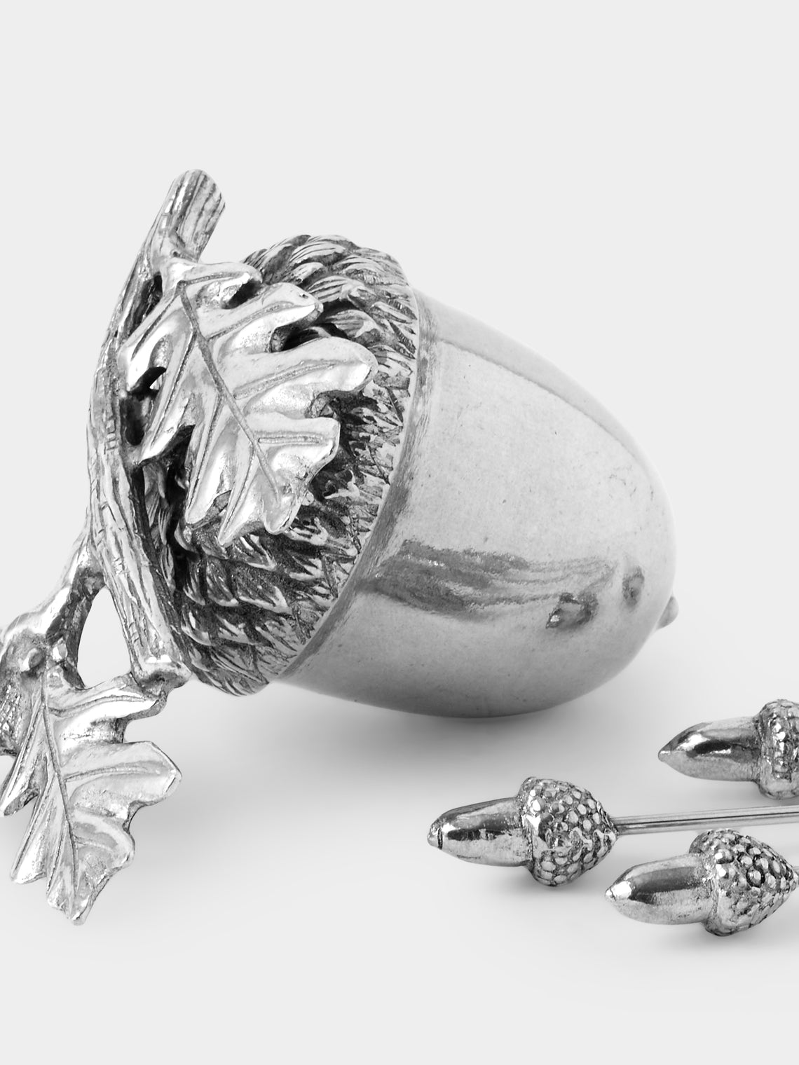 Au Bain Marie - | Set of 6 | Acorn Pewter Cocktail Picks - Silver - ABASK