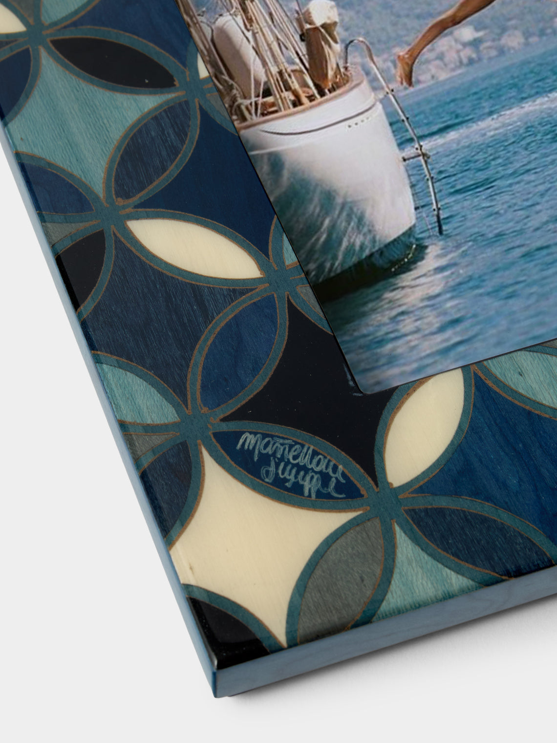 Mastellone Giuseppe - Wood Inlay Photo Frame (5x7") - Blue - ABASK