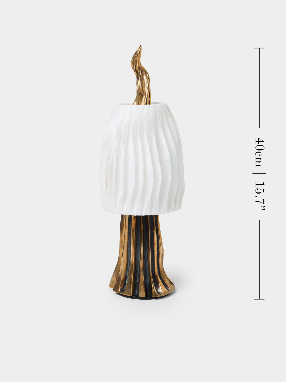 Studio Palatin - Surculus Hand-Cast Bronze and Hosho Paper Midi Portable Table Lamp - Bronze - ABASK