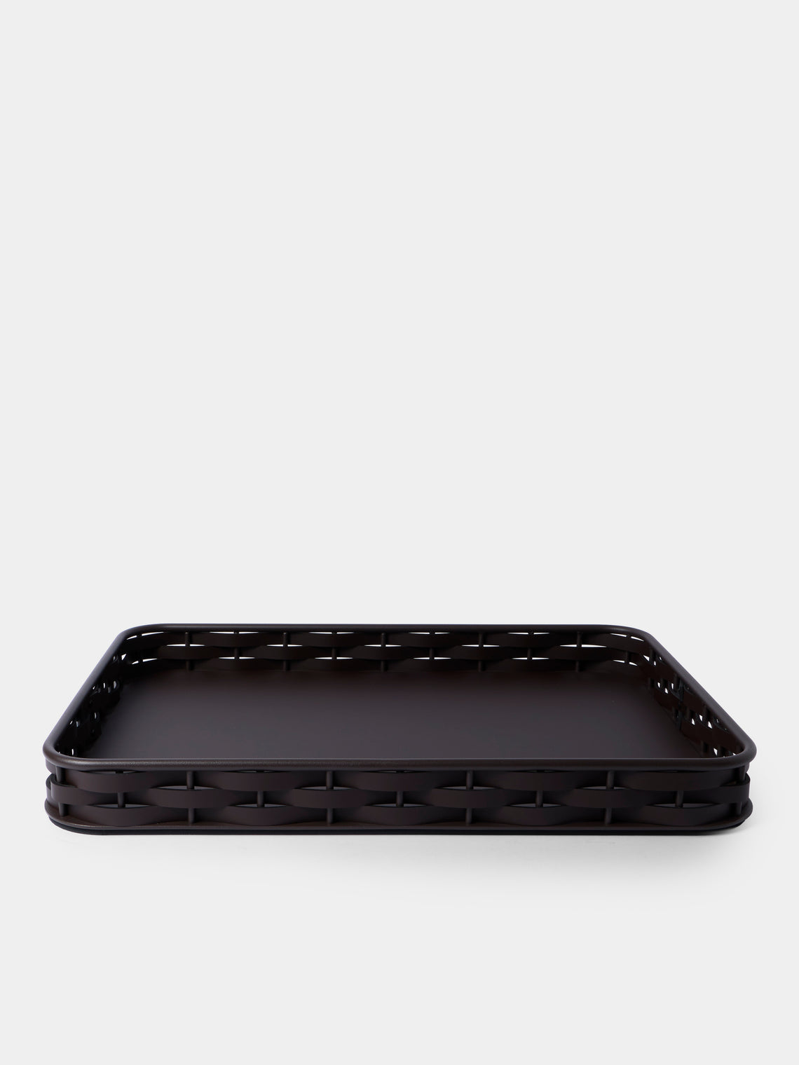 RUDI - Nassa Leather Tray (24in/60.5cm) - Dark Brown - ABASK