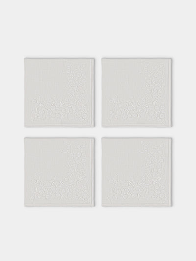 Borgo delle Tovaglie - Venaria Embroidered Linen Napkins (Set of 4) - Ivory - ABASK - 