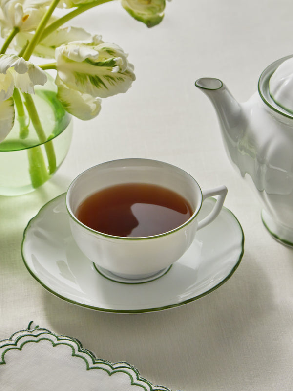 Raynaud - Touraine Hand-Painted Porcelain Teacup and Saucer -  - ABASK