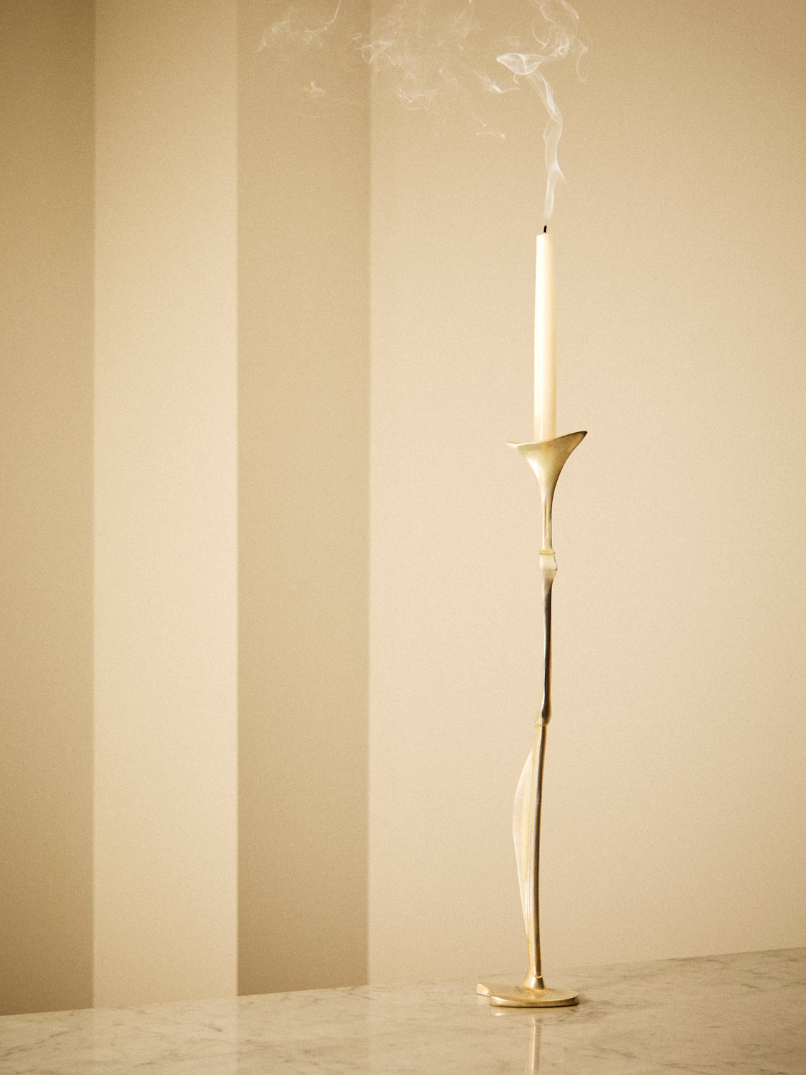 Shaha Raphael - Low Tide Fishbone Hand-Cast Brass Medium Candelabra - Metallic - ABASK