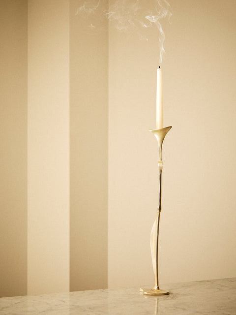 Shaha Raphael - Low Tide Fishbone Hand-Cast Brass Medium Candelabra - Metallic - ABASK