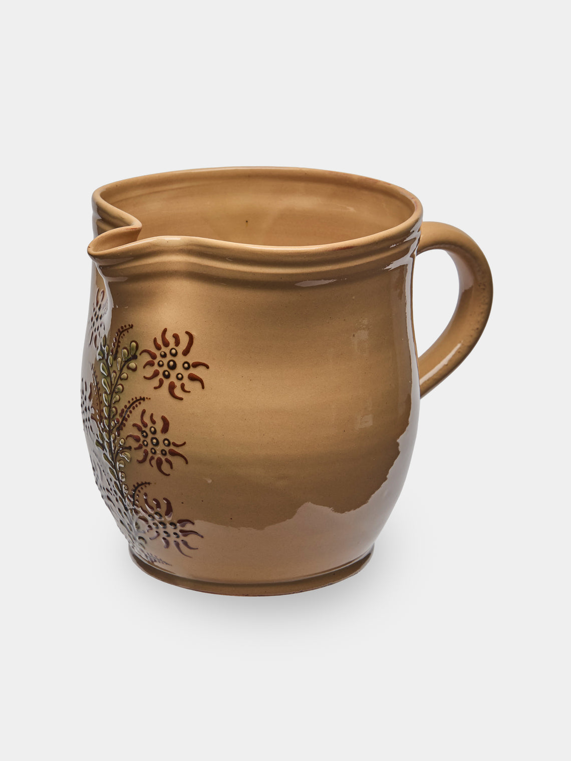 Poterie d’Évires - Flowers Hand-Painted Ceramic Jug (70.5oz/2L) - Cream - ABASK - 