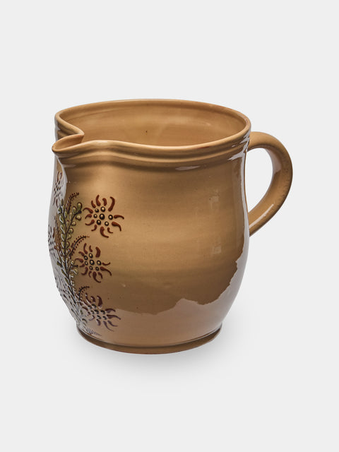 Poterie d’Évires - Flowers Hand-Painted Ceramic Jug (70.5oz/2L) - Cream - ABASK - 