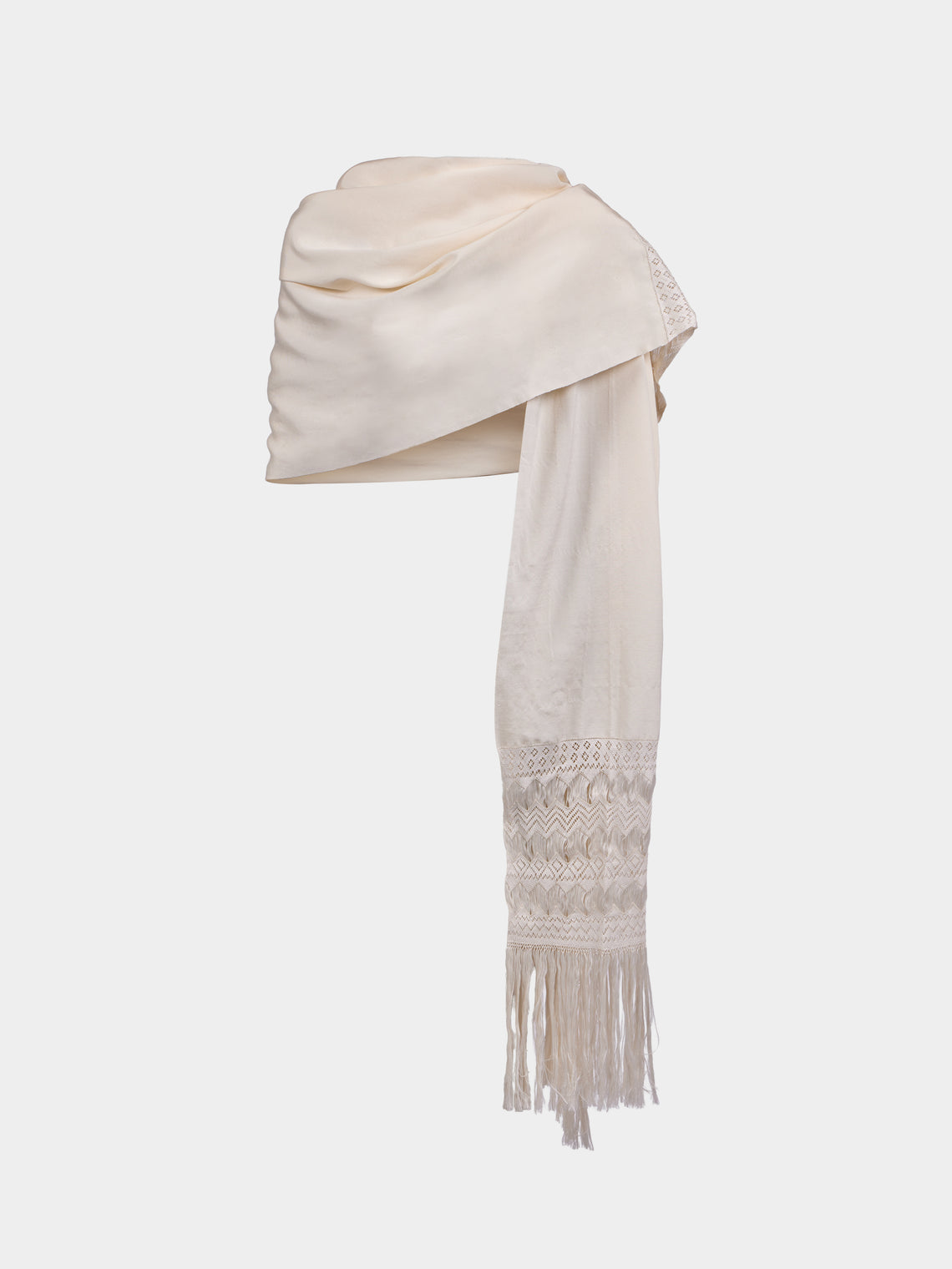 Heirlome - Silk Rebozo (98.5in/2.5m) - Ivory - ABASK