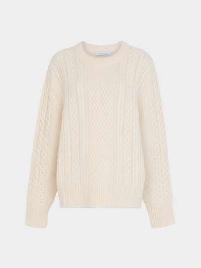 Ryan Roche - Cashmere Cable-Knit Crew-Neck Sweater -  - ABASK - 
