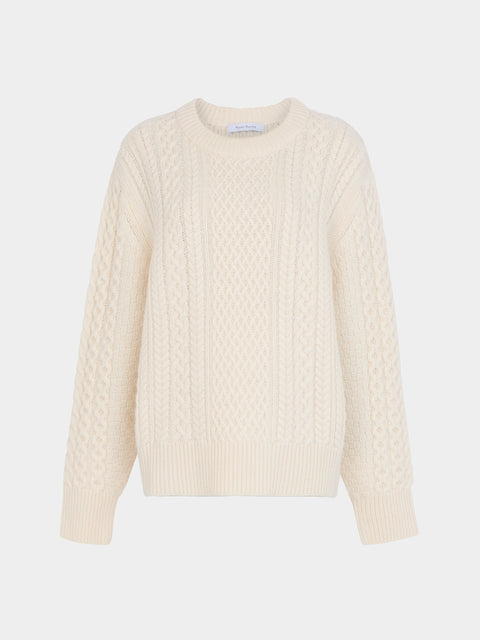Ryan Roche - Cashmere Cable-Knit Crew-Neck Sweater -  - ABASK - 