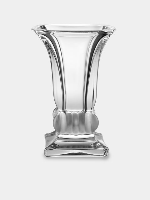 Antique and Vintage - Mid-Century Daum Crystal Vase (9in/23.5cm) - Clear - ABASK - 