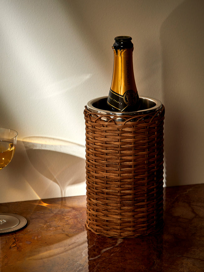 Pigment France - Menton Rattan Bottle Cooler - Brown - ABASK