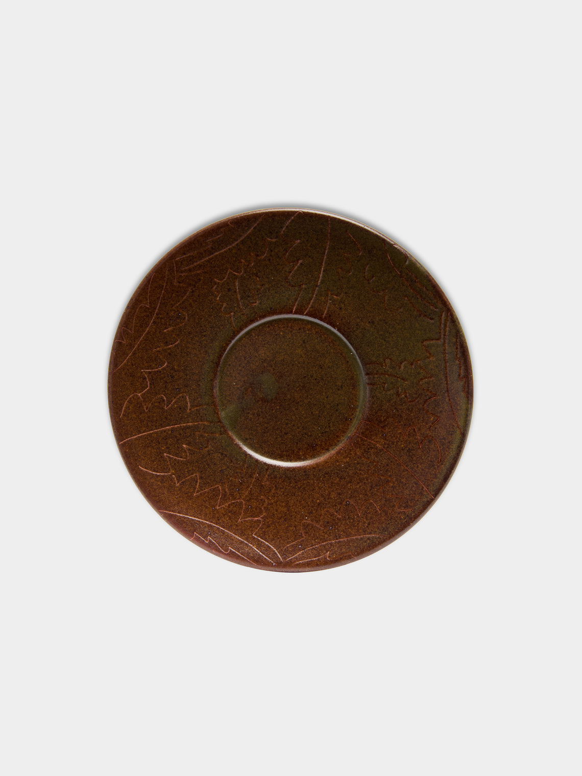 Na Yong-hwan - Peony Buncheong  Espresso Cup and Saucer (Set of 2) - Brown - ABASK