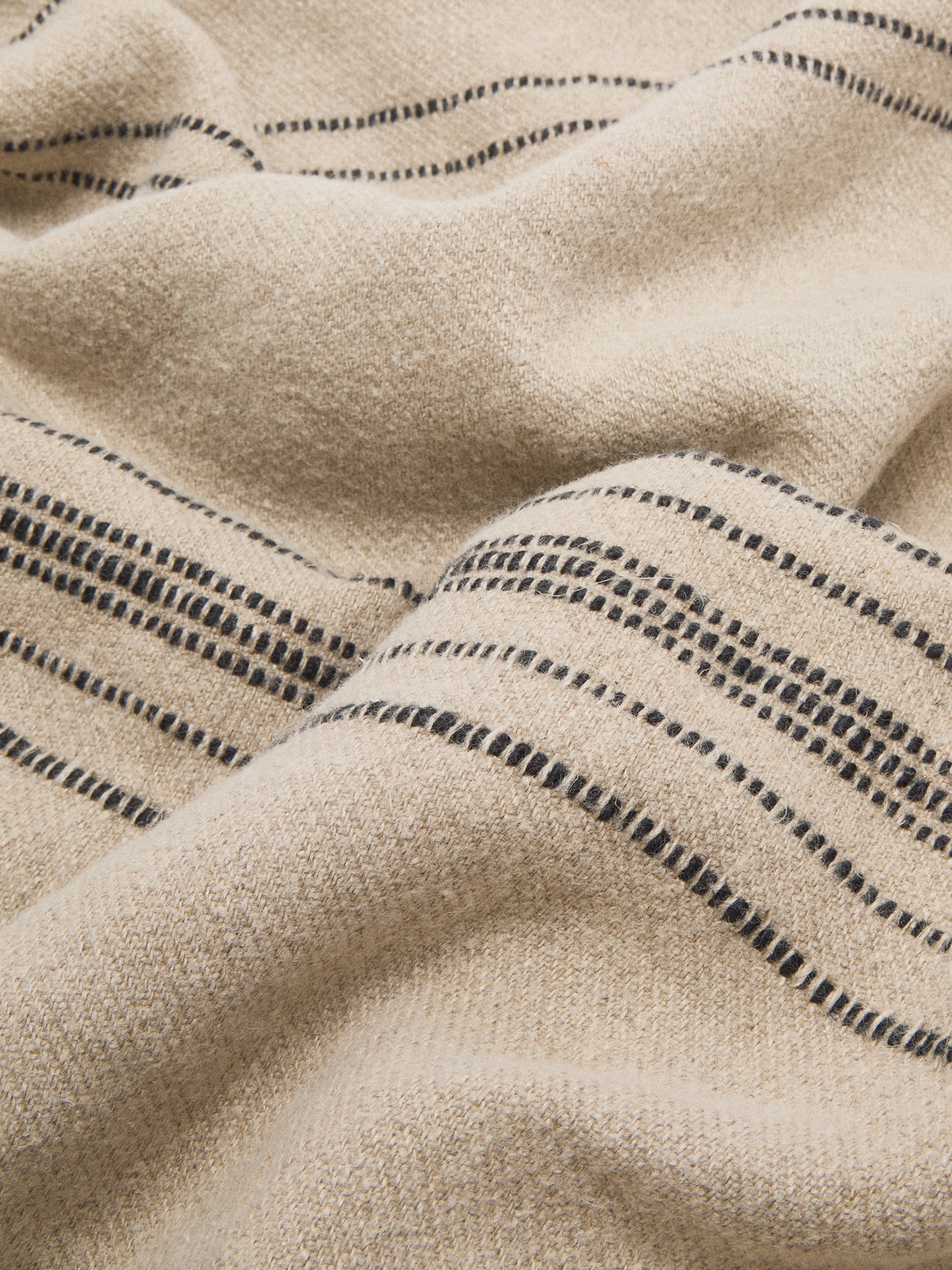 Libeco - The Moroccan Stripe Belgian Linen Bed Blanket (102in/2.6m) - Natural - ABASK