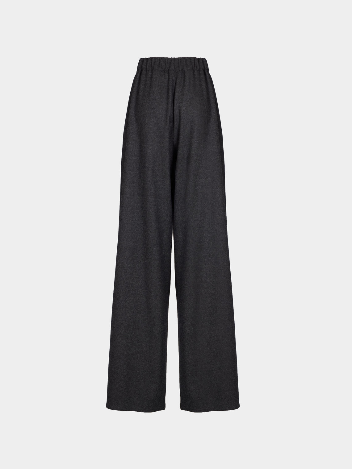 Dusan - Flanella Wool Wide-Leg Trousers | Size: S - Gray - ABASK