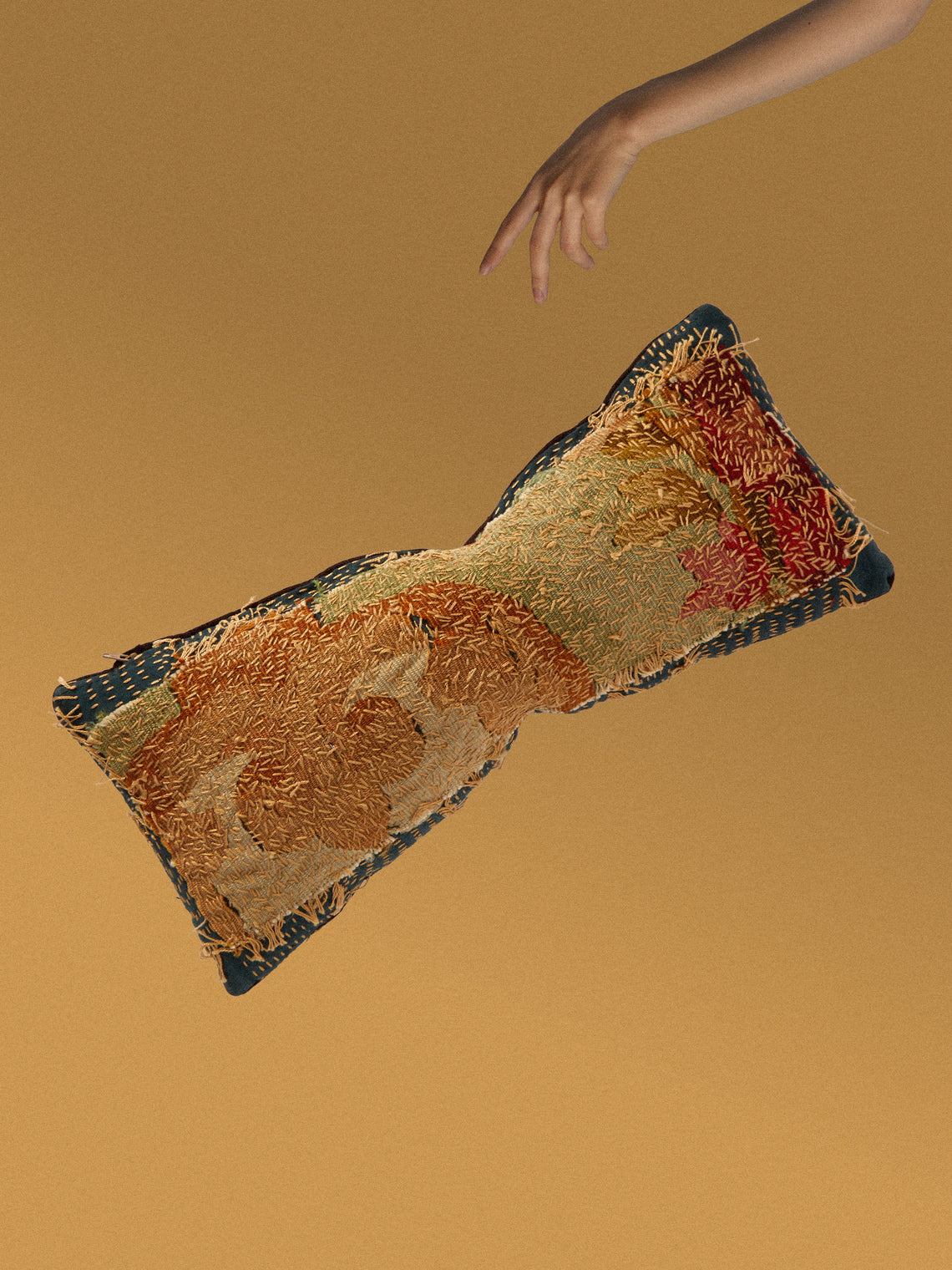 By Walid - 19th-Century Napolean III Aubusson Tapestry and Linen Cushion (17.5in/45cm) - Multiple - ABASK