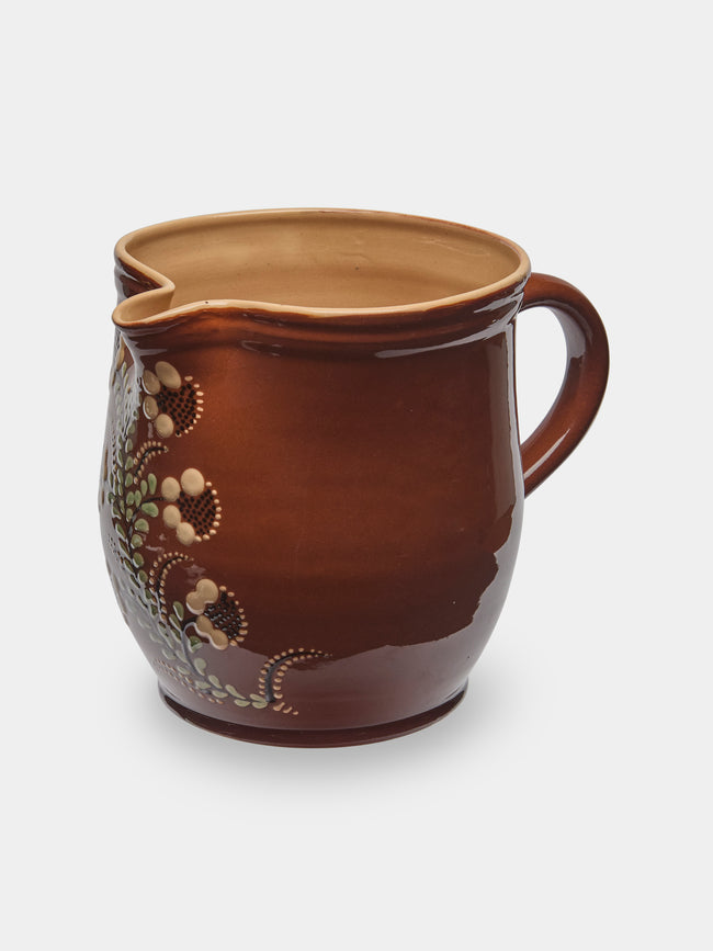 Poterie d’Évires - Flowers Hand-Painted Ceramic Jug (70.5oz/2L) - Light brown - ABASK - 