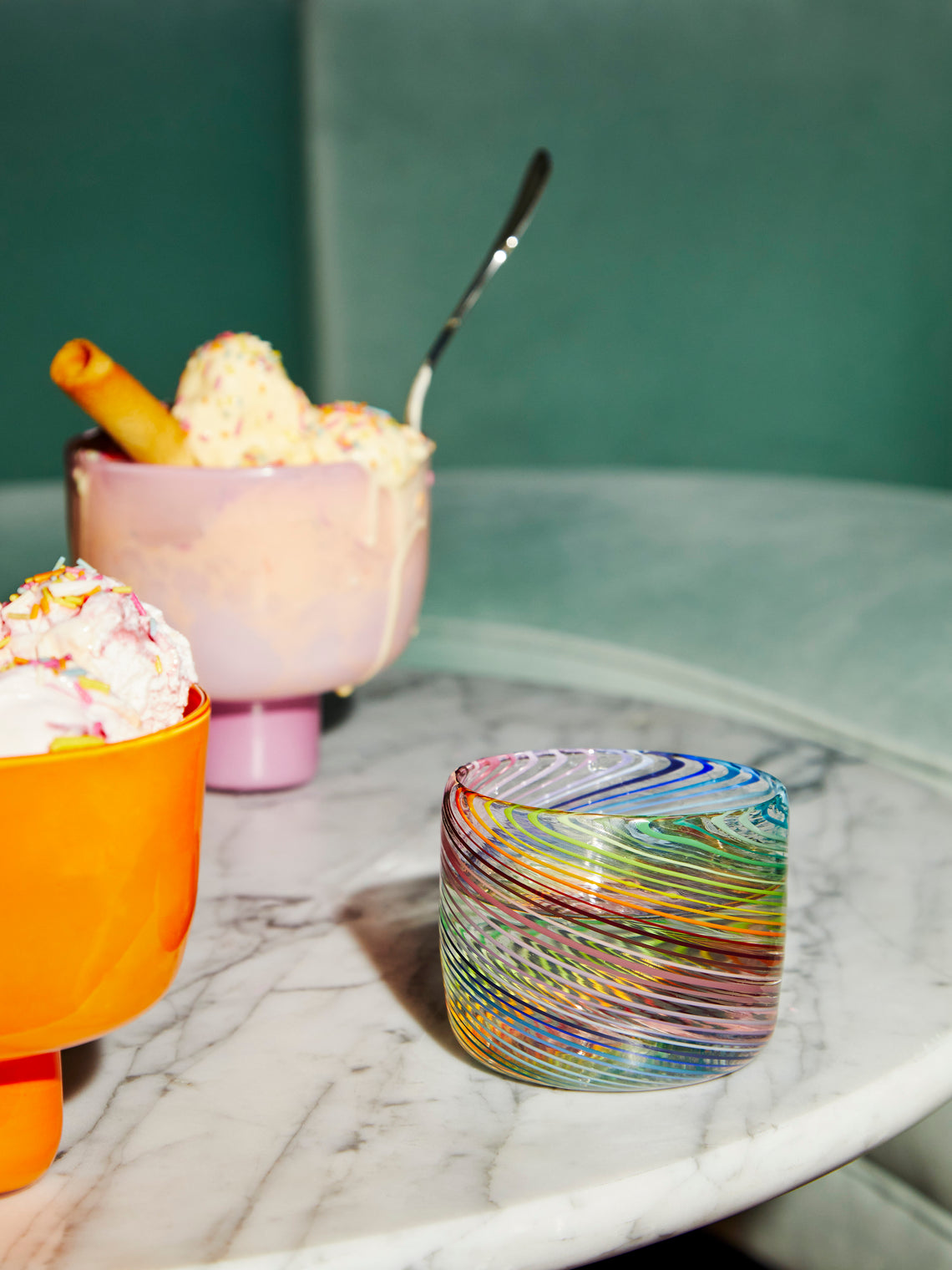 Pierrot Doremus - Twist Filigrane Hand-Blown Glass Short Tumblers (Set of 4) - Multiple - ABASK