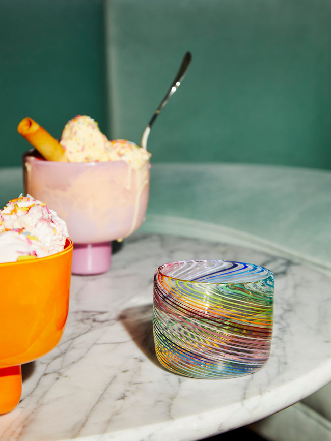 Pierrot Doremus - Twist Filigrane Hand-Blown Glass Short Tumblers (Set of 4) - Multiple - ABASK