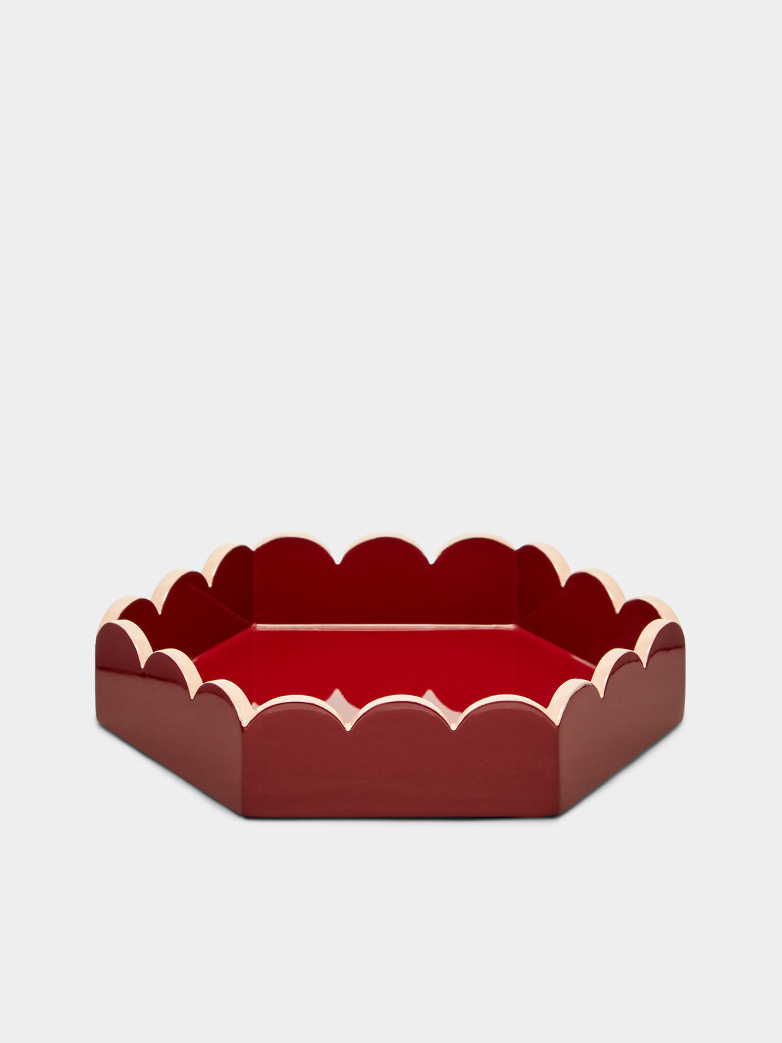 Scarlett And Sallis - Lacquered Wood Small Scalloped Tray -  - ABASK