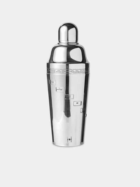 Antique and Vintage - Mid-Century Silver-Plated Recipe Cocktail Shaker - Silver - ABASK - 