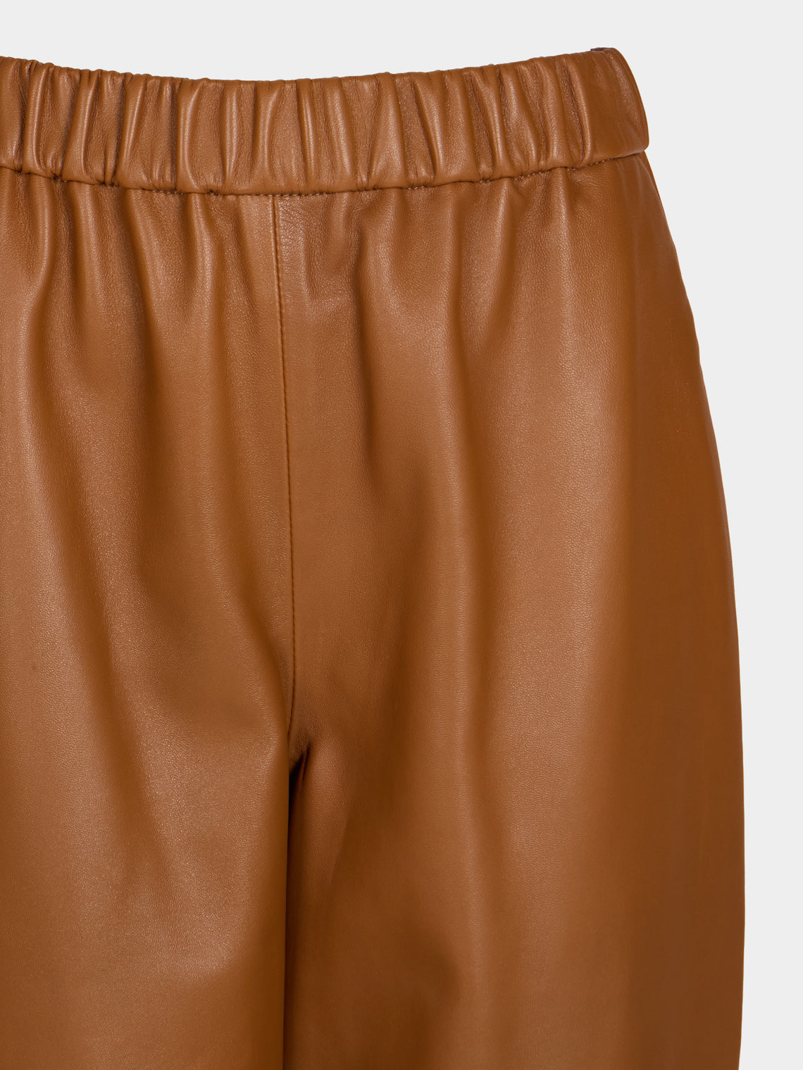 Dusan - Carrot Leather Trousers | Size: S - Tan - ABASK