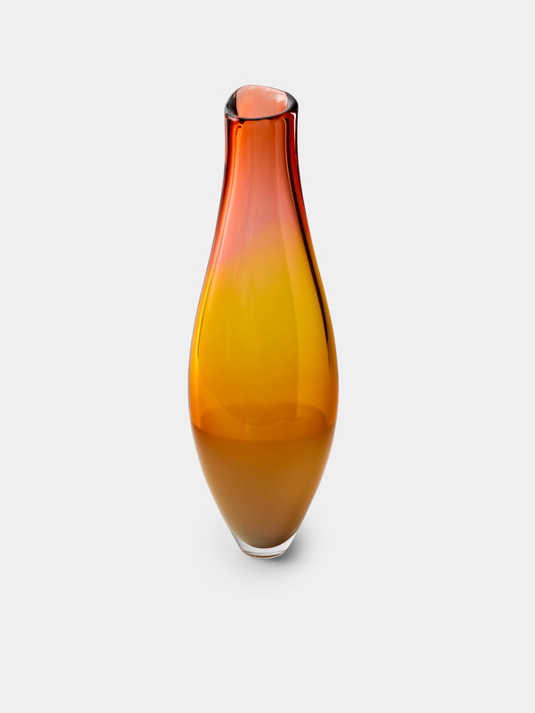 Michele Oberdieck - Archive Cinnamon Cigarillo Hand-Blown Glass Vase (19in/48cm) - Orange - ABASK - 