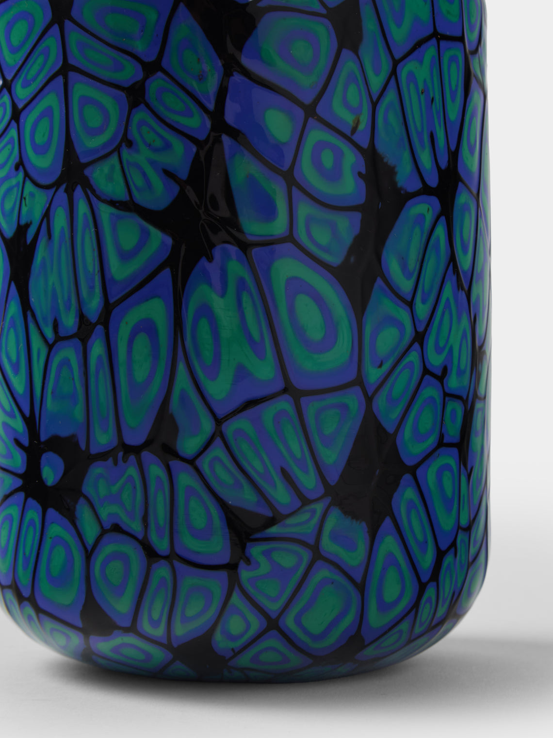 Antique and Vintage - 1970s Galliano Ferro Murano Glass Vase (6.5in/17cm) - Blue - ABASK