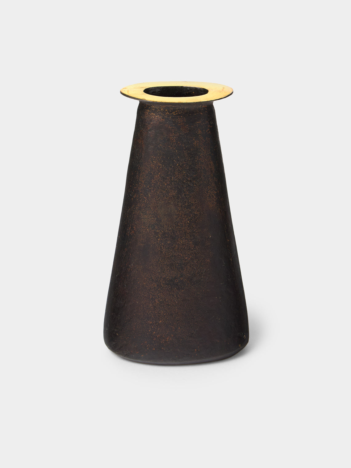 Carl Auböck - Collar Brass Bud Vase (5in/12.5cm) - Black - ABASK - 