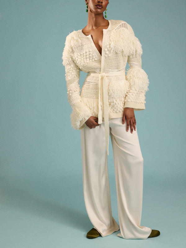 Heirlome - Vida Silk and Cashmere-Blend Cardigan | Size: S - Cream - ABASK