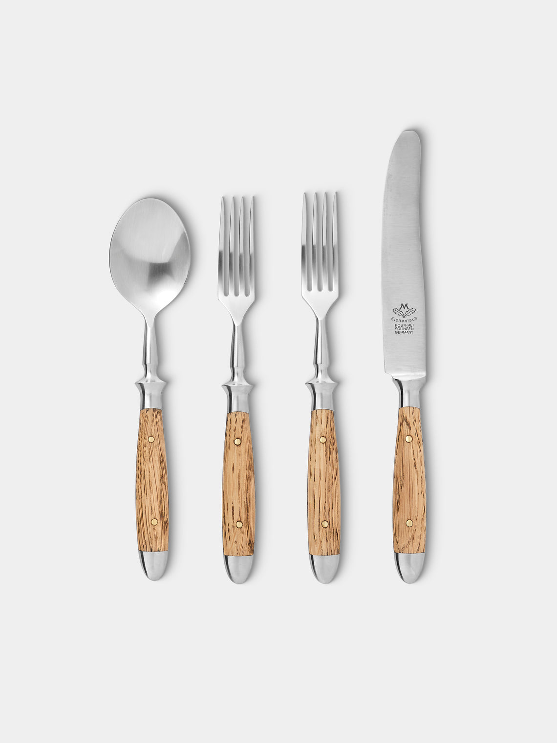 Eichenlaub - Light Oak Old German Starter/Dessert Cutlery (Set of 4) - Natural - ABASK - 