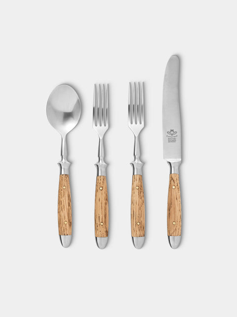 Eichenlaub - Light Oak Old German Starter/Dessert Cutlery (Set of 4) - Natural - ABASK - 