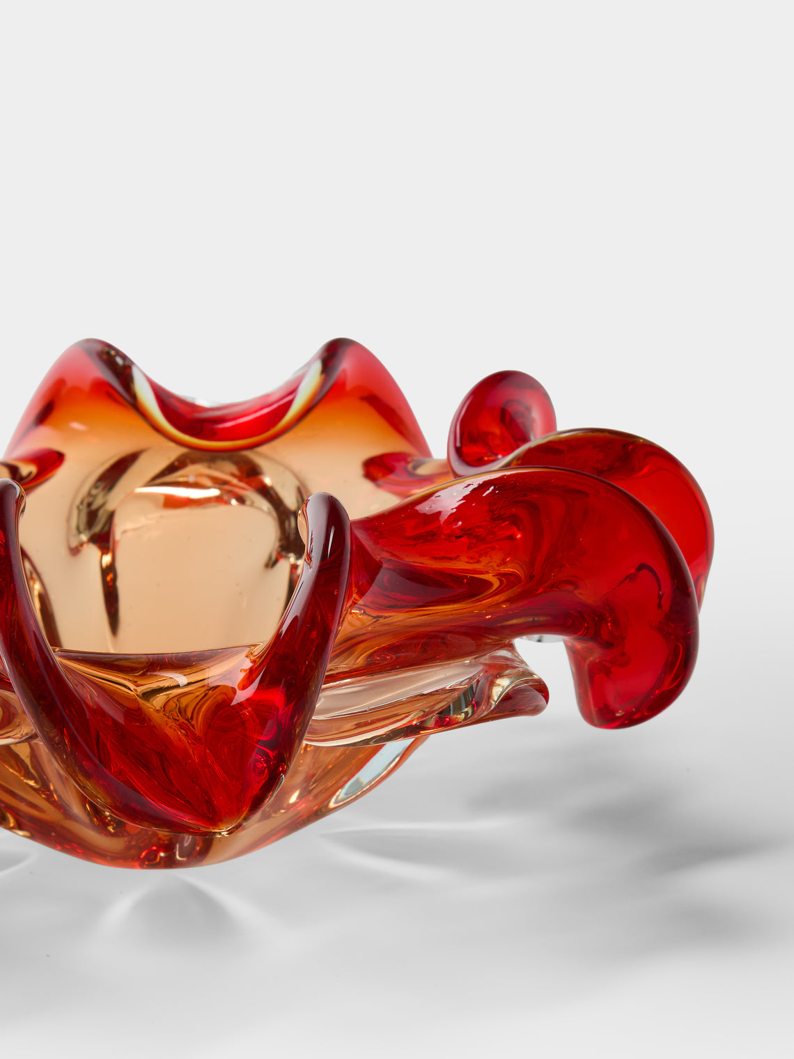 Antique and Vintage - Mid-Century Crystal Ashtray - Red - ABASK