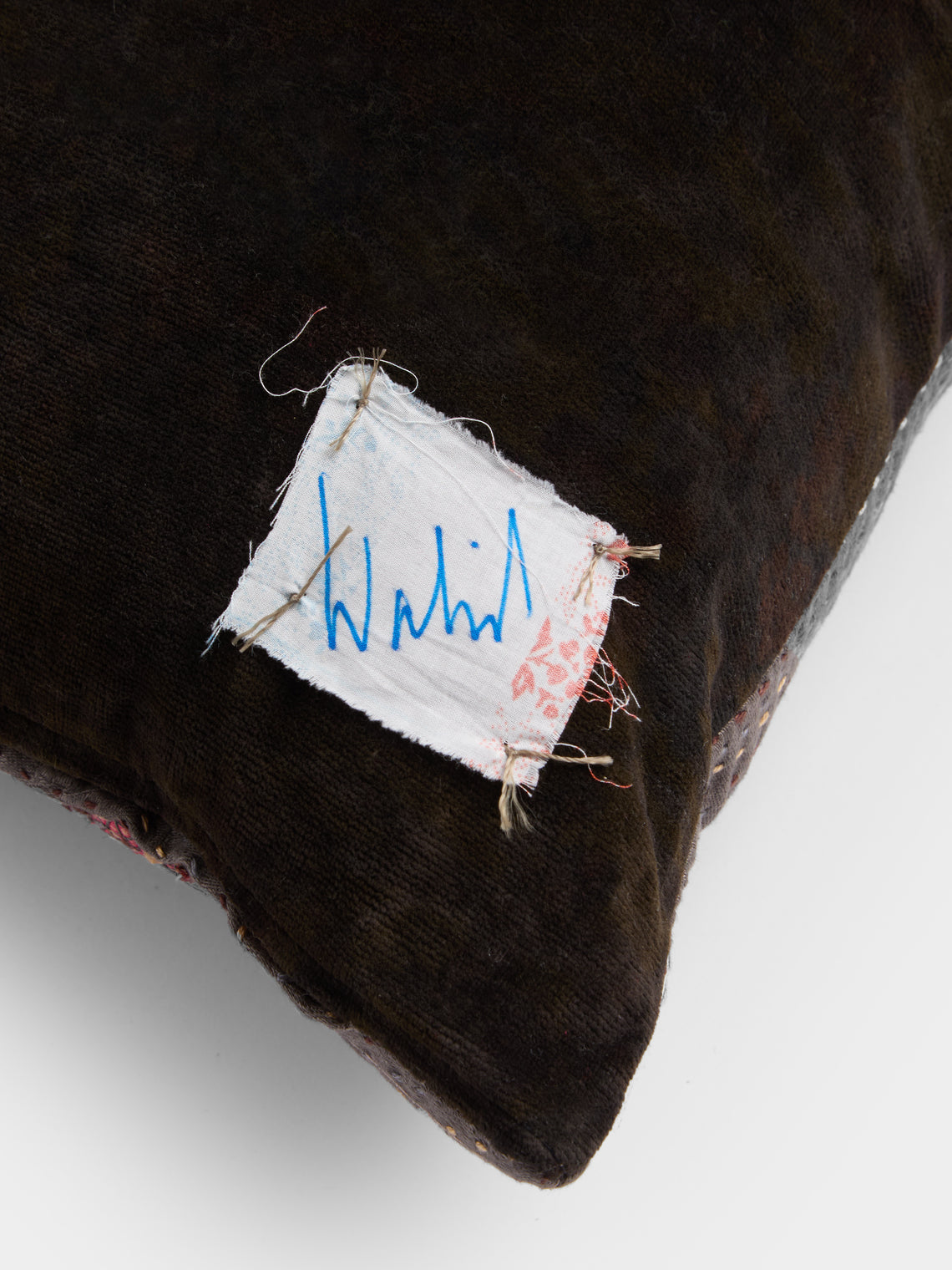 By Walid - 17th-Century Italian Silver and Metal Embroidery Silk Velvet Cushion (25in/63cm) - Multiple - ABASK