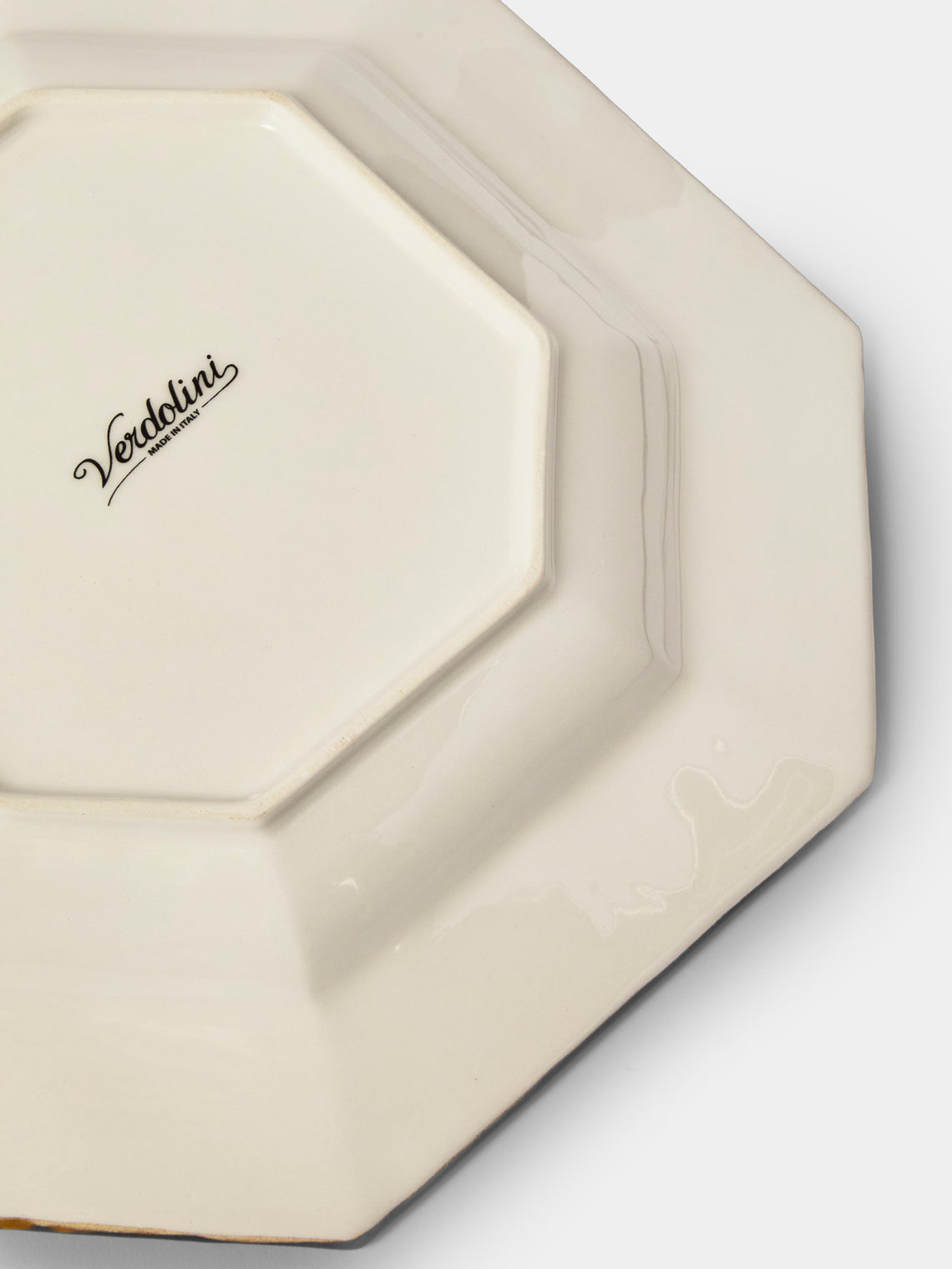 Verdolini - Bamboo Hand-Painted Ceramic Soup Plate (9.5in/24cm) - White - ABASK