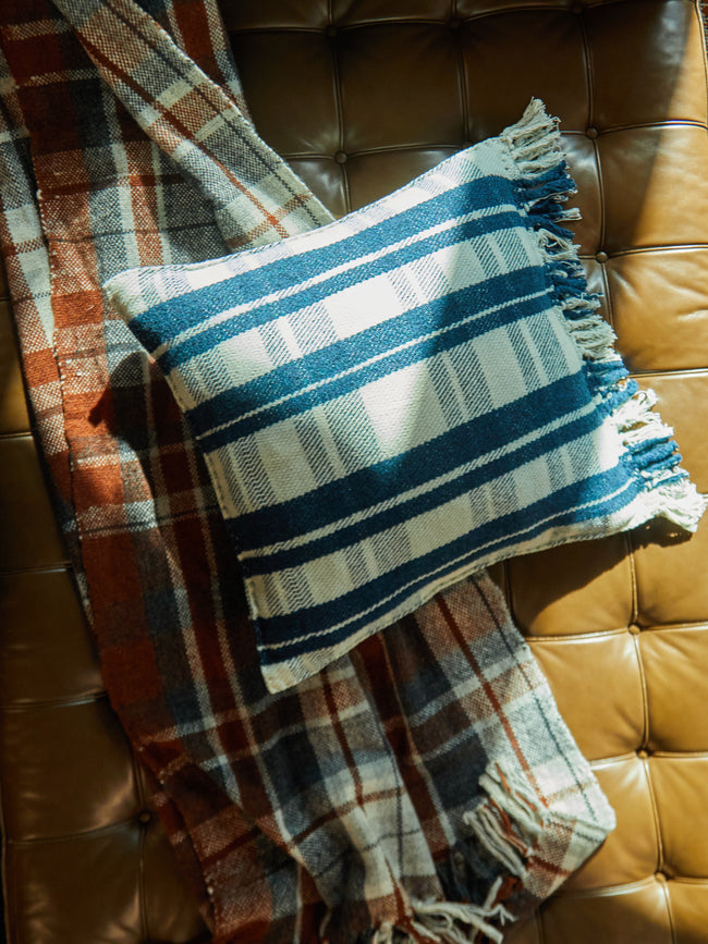 Hollie Ward - Maggie Handwoven Shetland Wool Check Cushion -  - ABASK