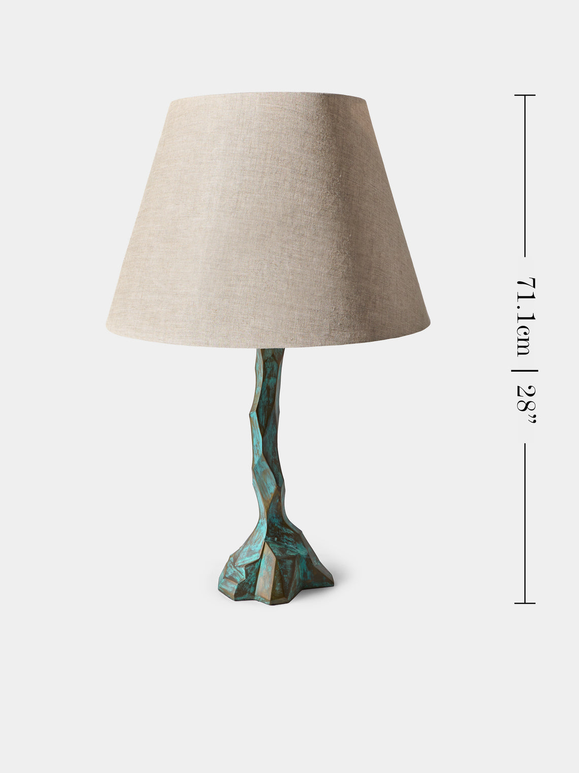 Viya - Leh Brass and Linen Table Lamp - Blue - ABASK