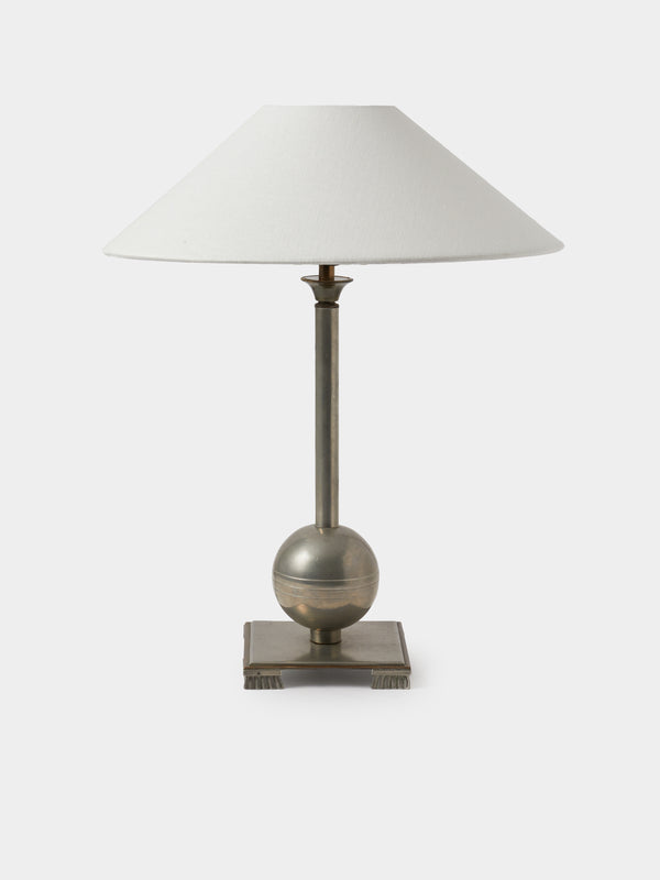 Antique and Vintage - 1930 Einar Backstrom Pewter and Brass Table Lamp - Silver - ABASK - 