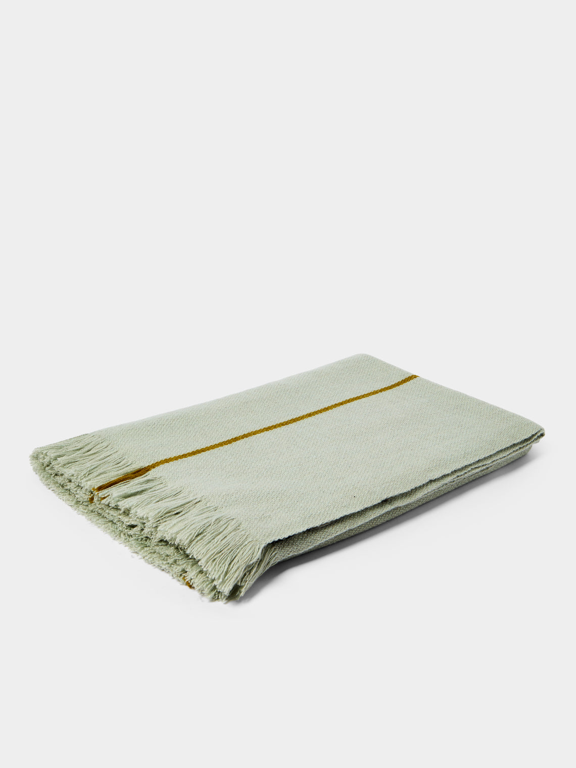 Otherways - 3 Lines Handwoven Yak Blanket (79in/2m) - Green - ABASK
