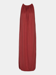 Frenckenberger - Drape Cotton and Cashmere Long Dress - Red - ABASK - 
