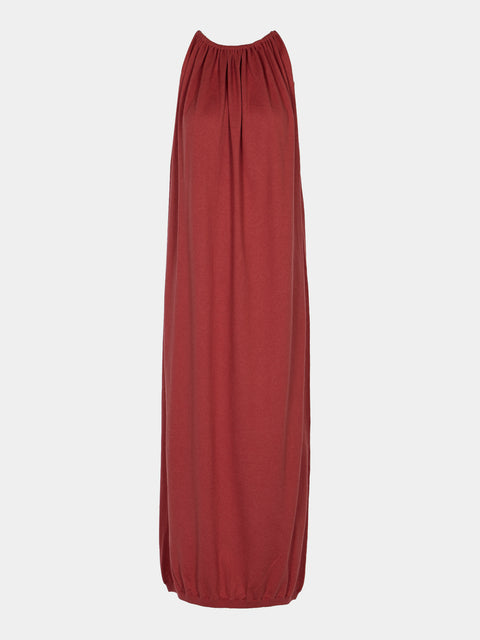 Frenckenberger - Drape Cotton and Cashmere Long Dress - Red - ABASK - 