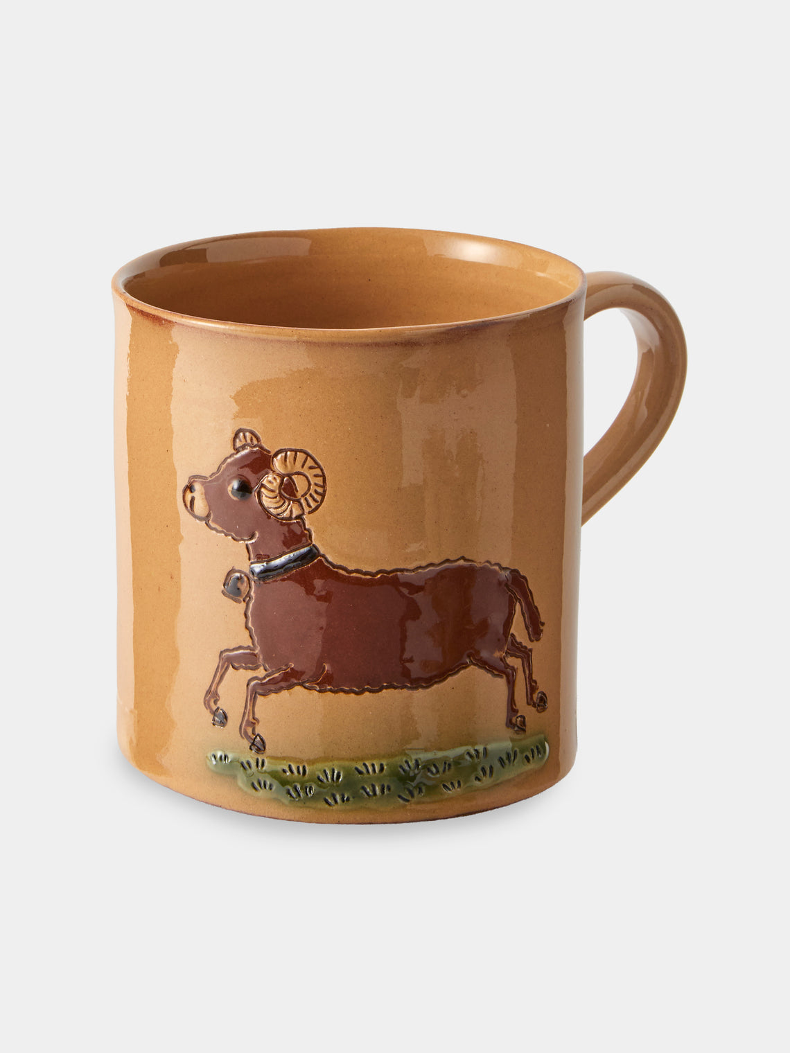 Poterie d’Évires - Animals Hand-Painted Ceramic Mugs (Set of 4) - Cream - ABASK