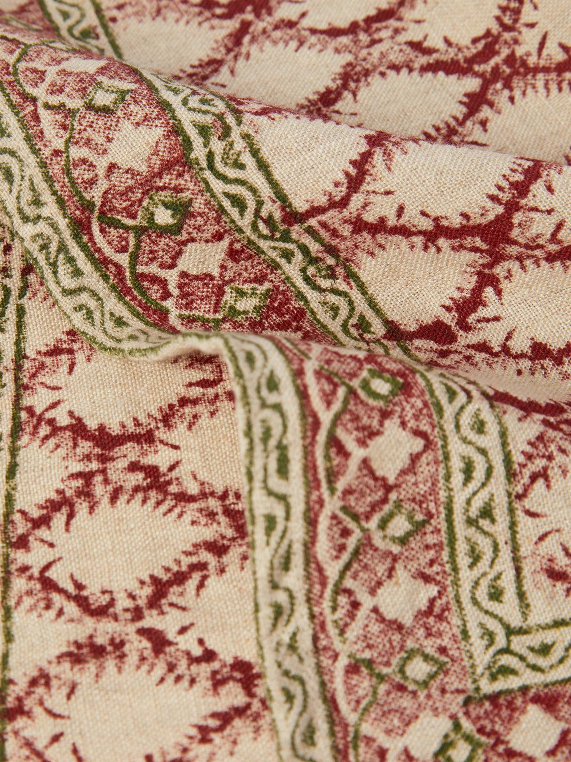 Chamois - | Set of 2 | Cypress Block-Printed Linen Placemats - Multiple - ABASK
