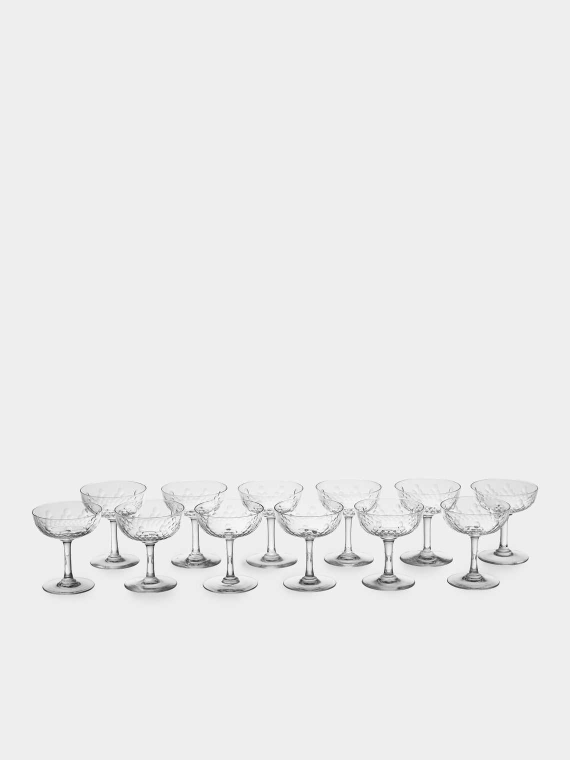 Antique and Vintage - 1920s Baccarat Crystal Champagne Coupes (Set of 12) - Clear - ABASK