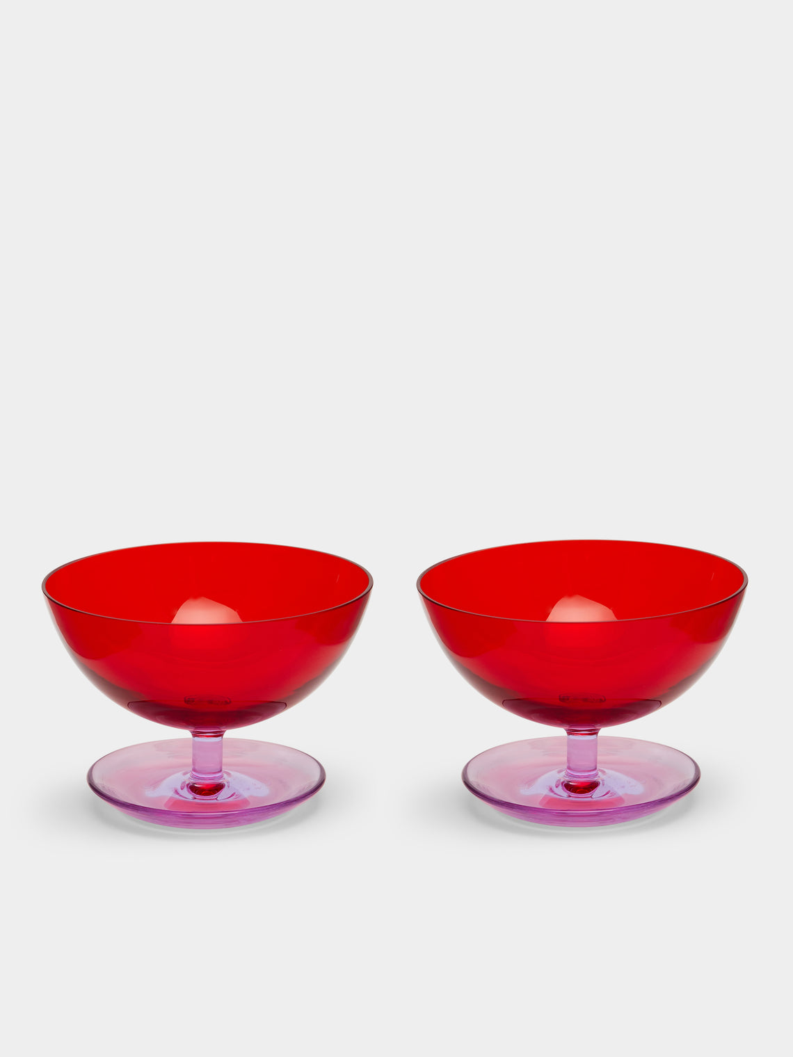 NasonMoretti - Archive Revival 1964 Hand-Blown Murano Glass Pompelmo Coupe Bowls (Set of 2) - Orange - ABASK 