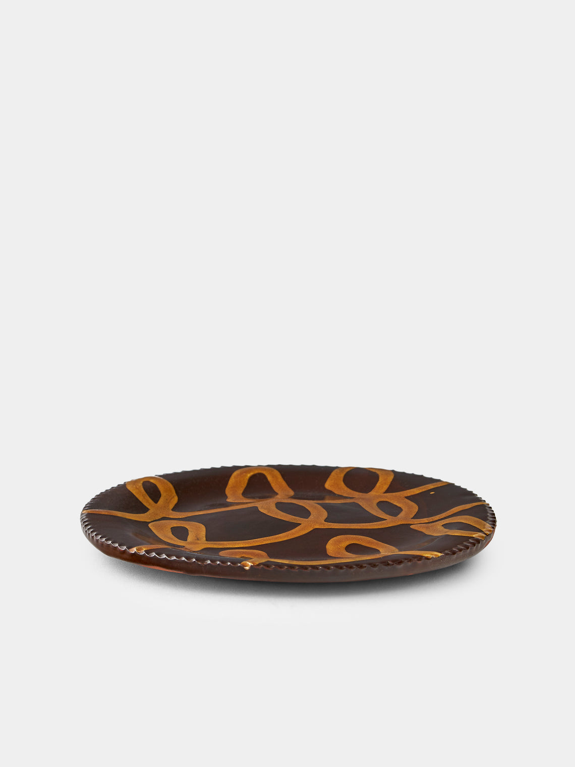 Aono Pottery - Slipware Round Plate - Brown - ABASK